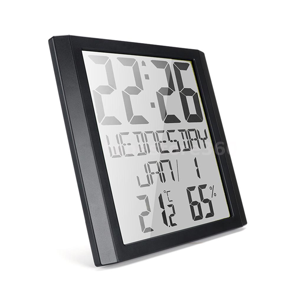 Digital Wall Clock with Temperature & Humidity 8.6'' Large Display Time ...